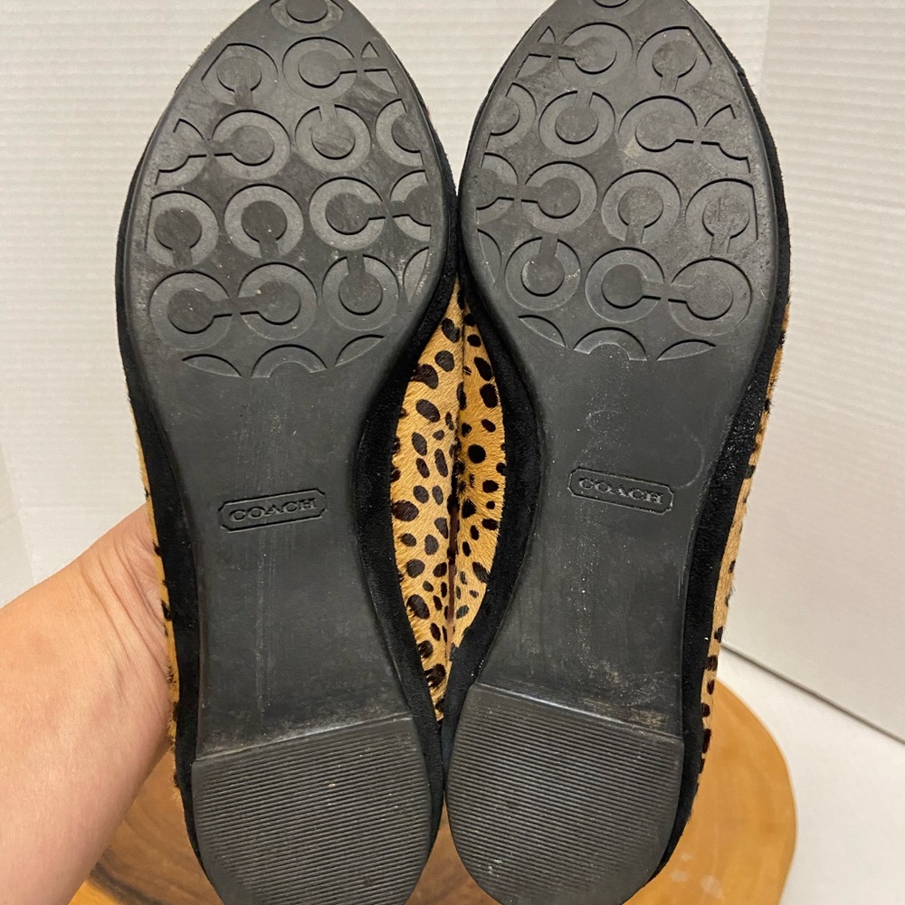 COACH Poppy KUDOS Leopard Dyed Pony Hair Ballet Flats - Picture 6 of 9